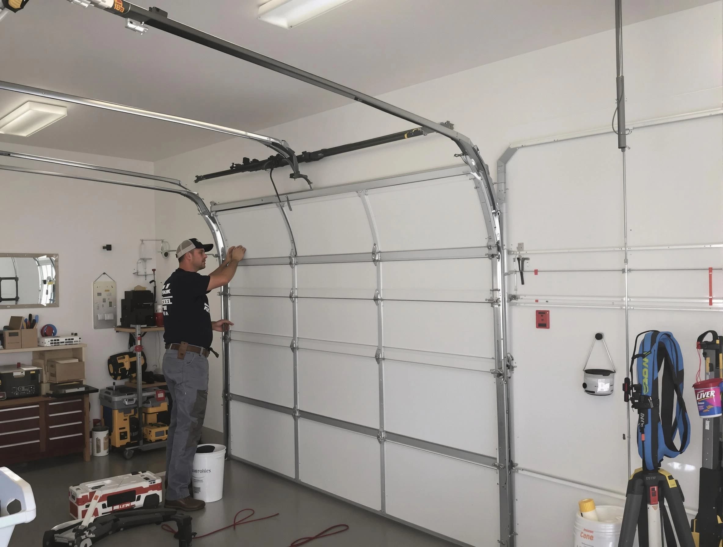 Boston Garage Door Repair team installing new garage door in Boston