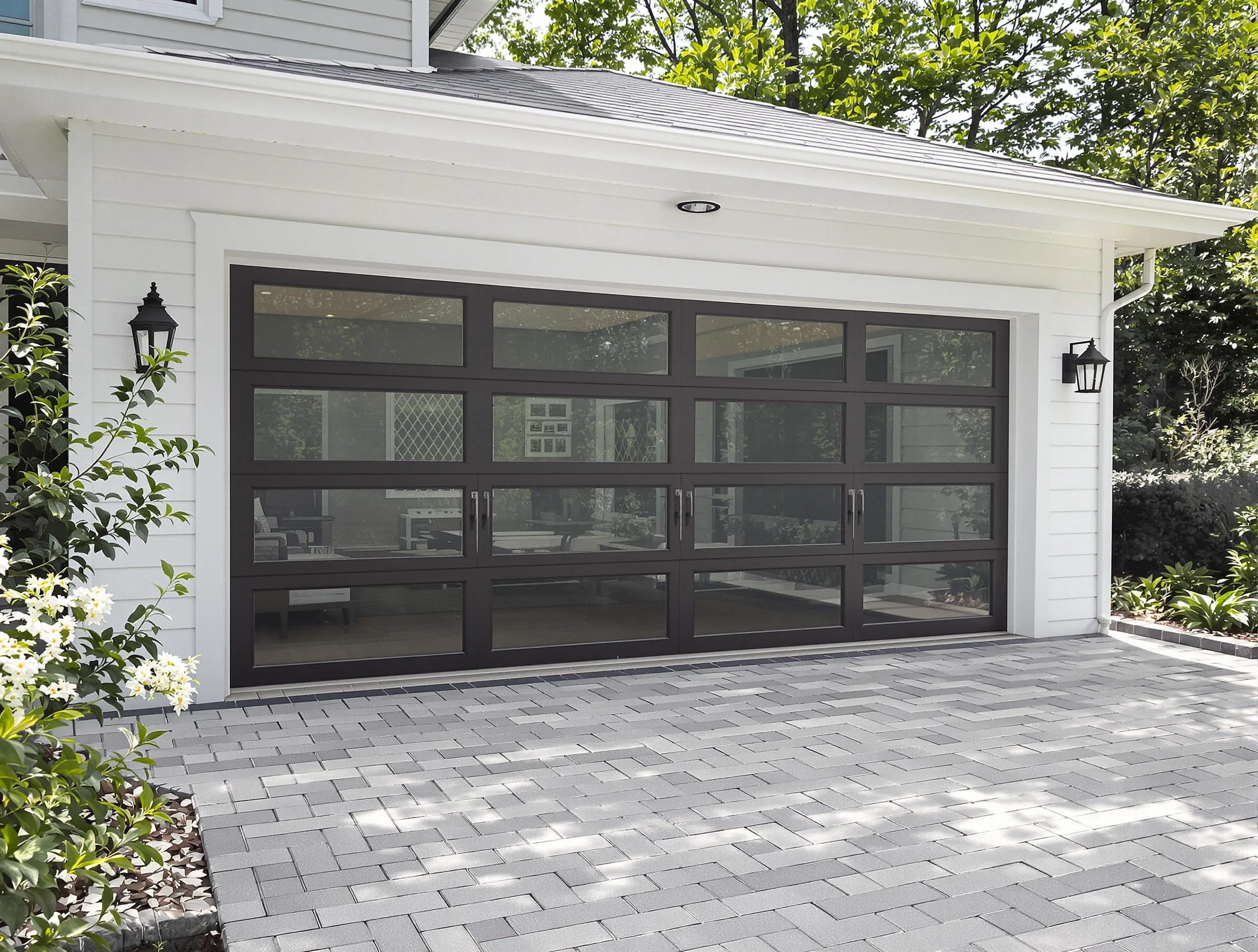 Boston Garage Door Repair design specialist presenting custom garage door options to Boston homeowner
